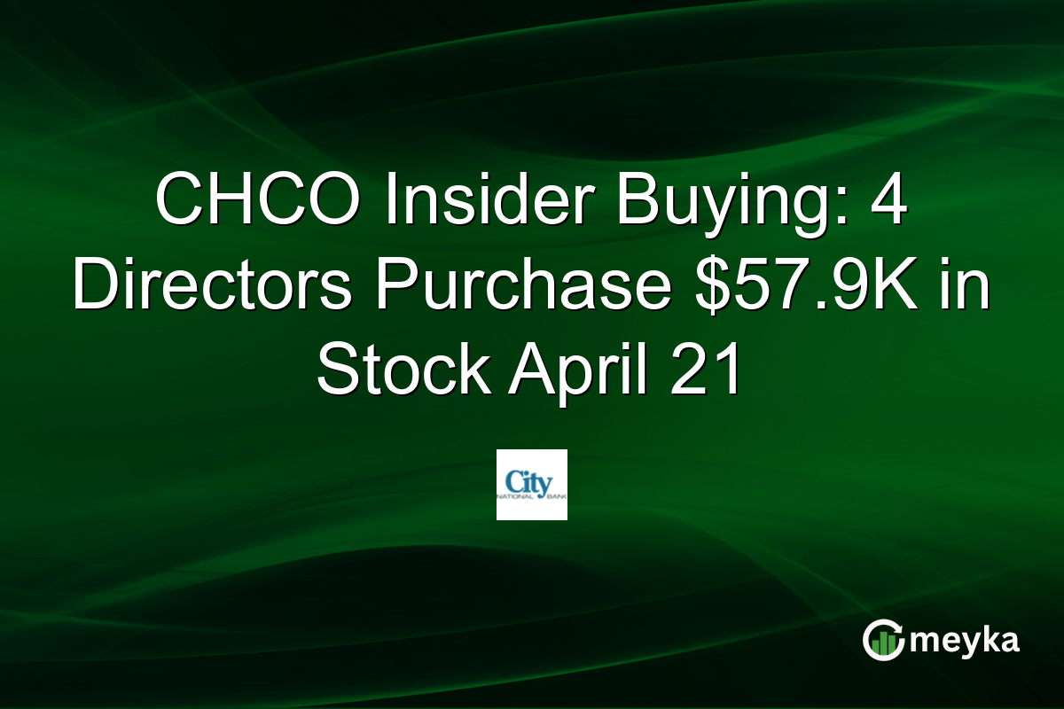 CHCO Insider Buying: 4 Directors Purchase $57.9K in Stock April 21