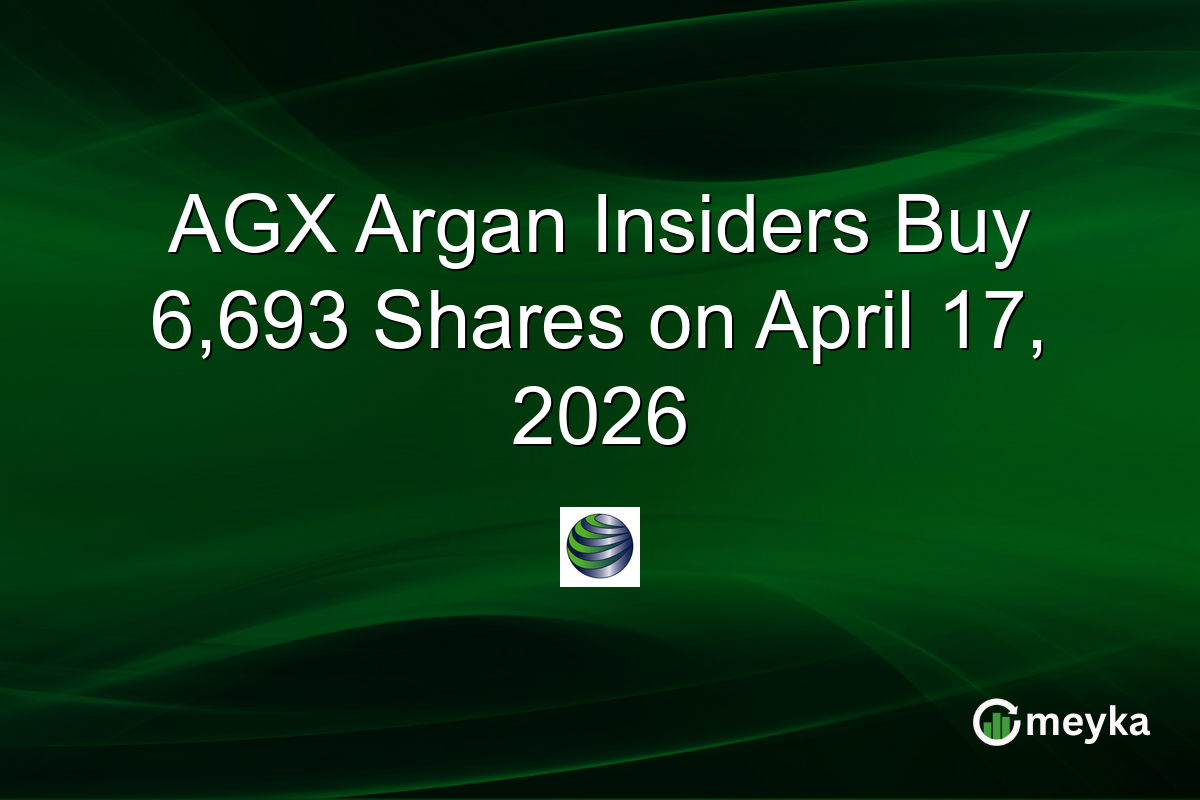 AGX Argan Insiders Buy 6,693 Shares on April 17, 2026