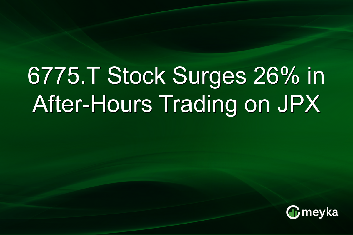 6775.T Stock Surges 26% in After-Hours Trading on JPX
