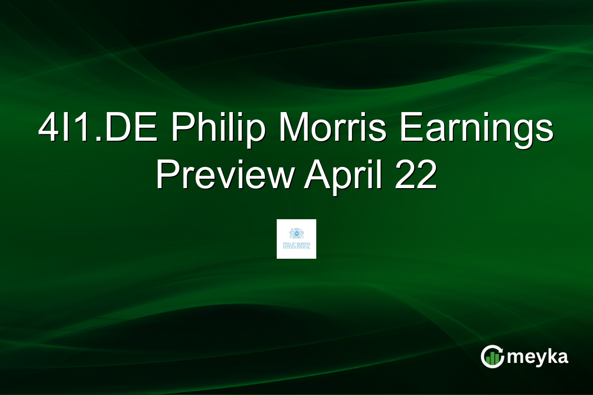 4I1.DE Philip Morris Earnings Preview April 22