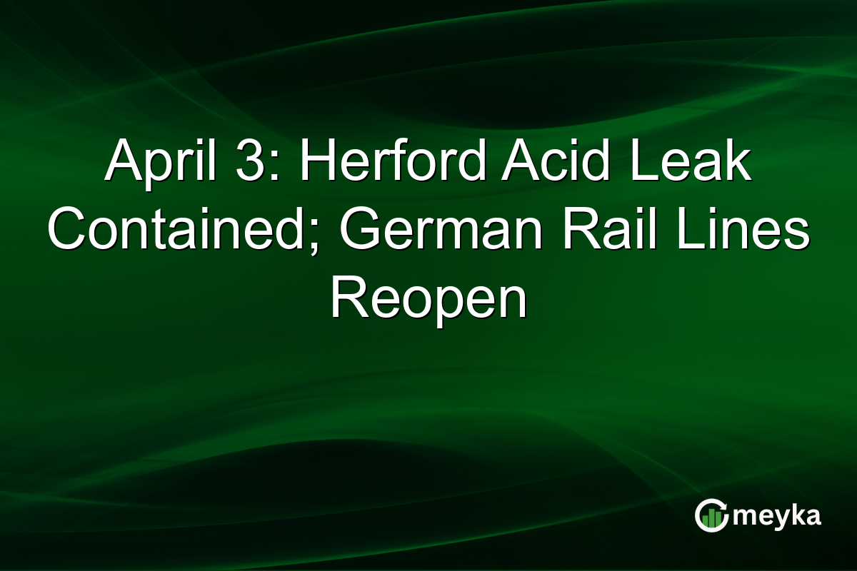 April 3: Herford Acid Leak Contained; German Rail Lines Reopen