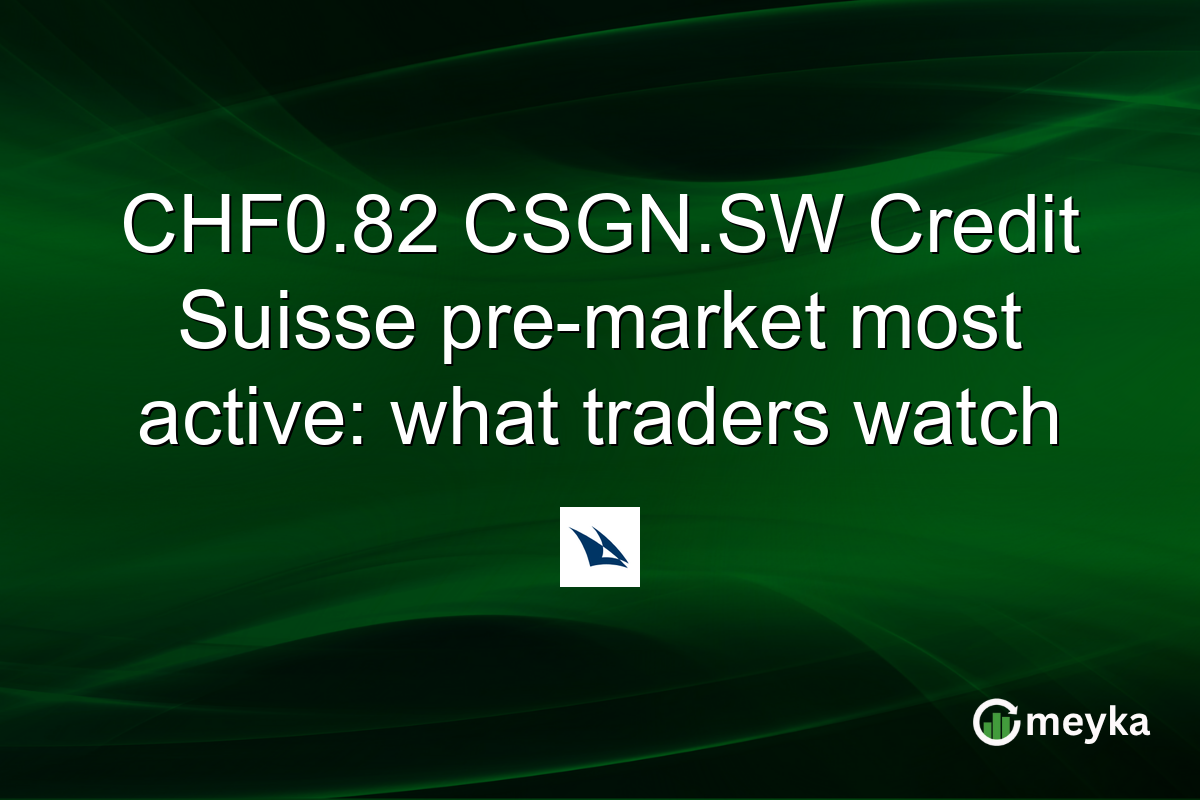 CHF0.82 CSGN.SW Credit Suisse pre-market most active: what traders watch