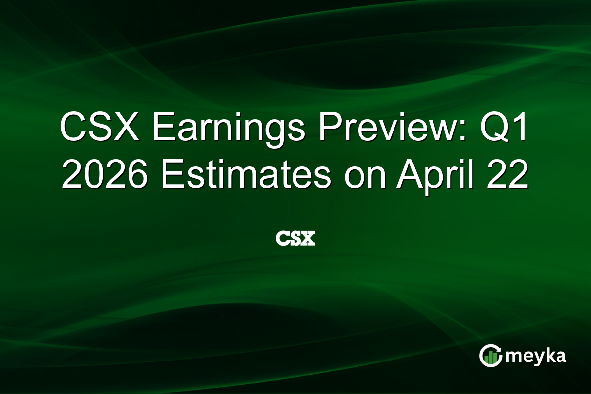 CSX Earnings Preview: Q1 2026 Estimates on April 22
