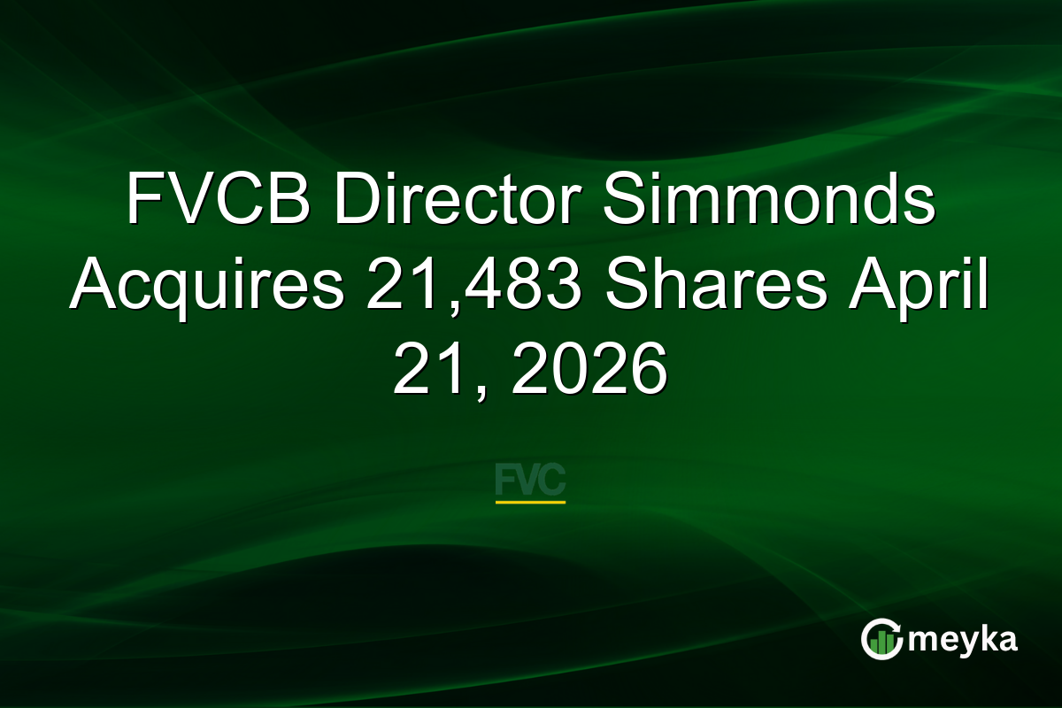 FVCB Director Simmonds Acquires 21,483 Shares April 21, 2026