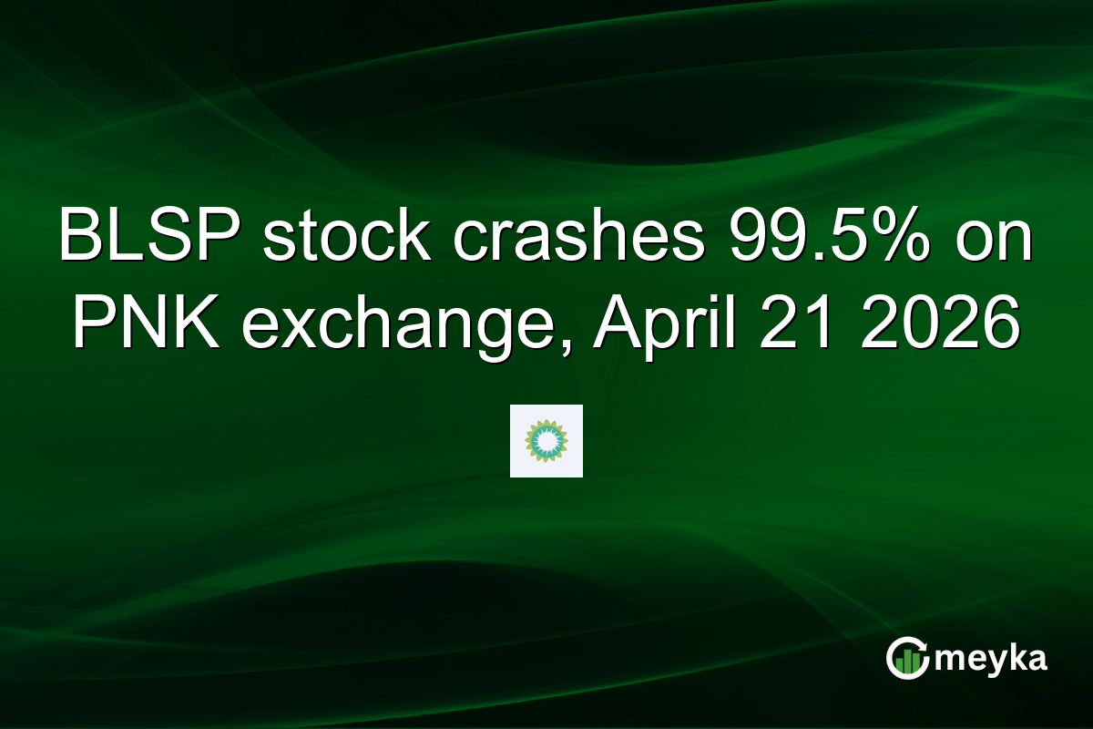 BLSP stock crashes 99.5% on PNK exchange, April 21 2026