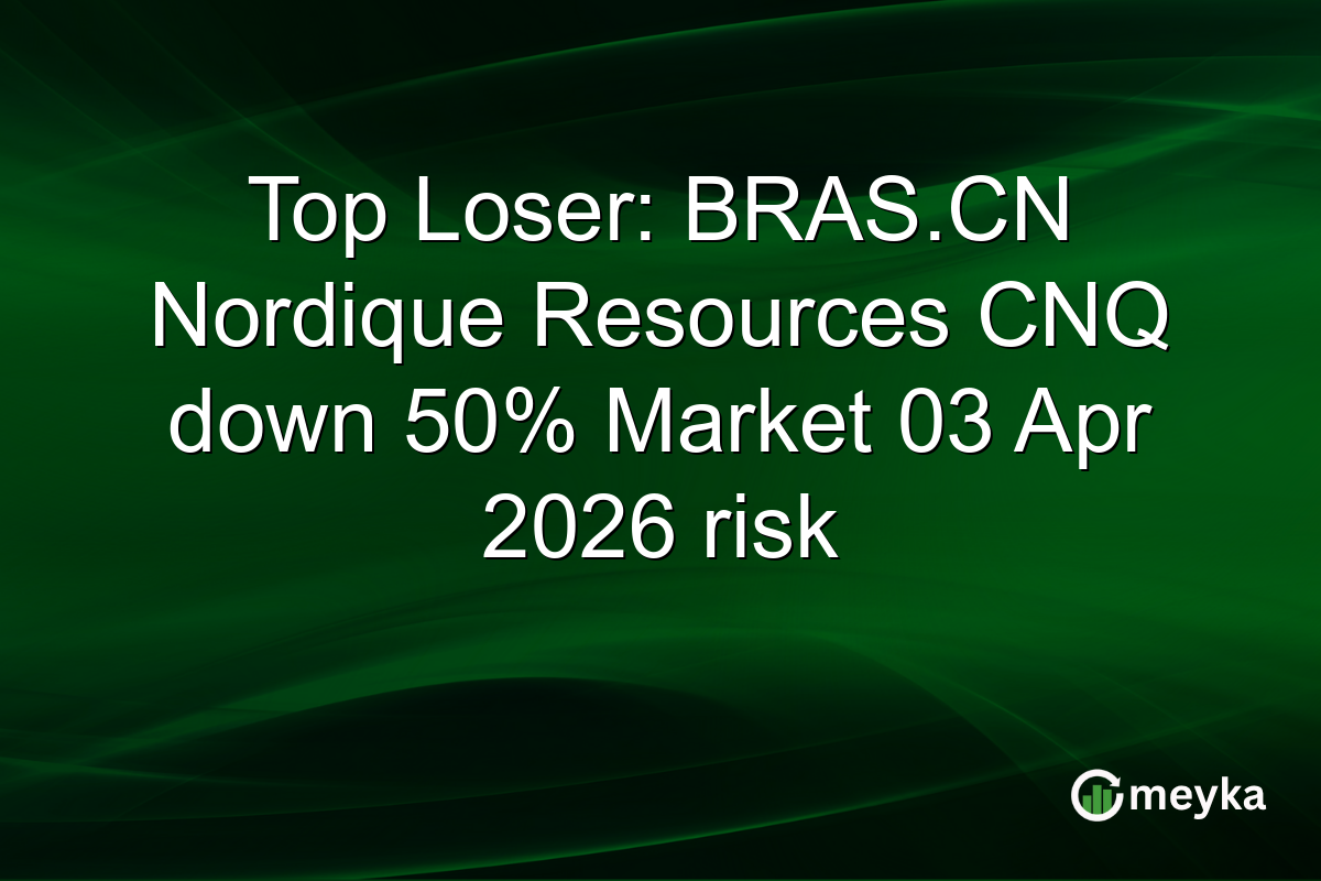 Top Loser: BRAS.CN Nordique Resources CNQ down 50% Market 03 Apr 2026 risk