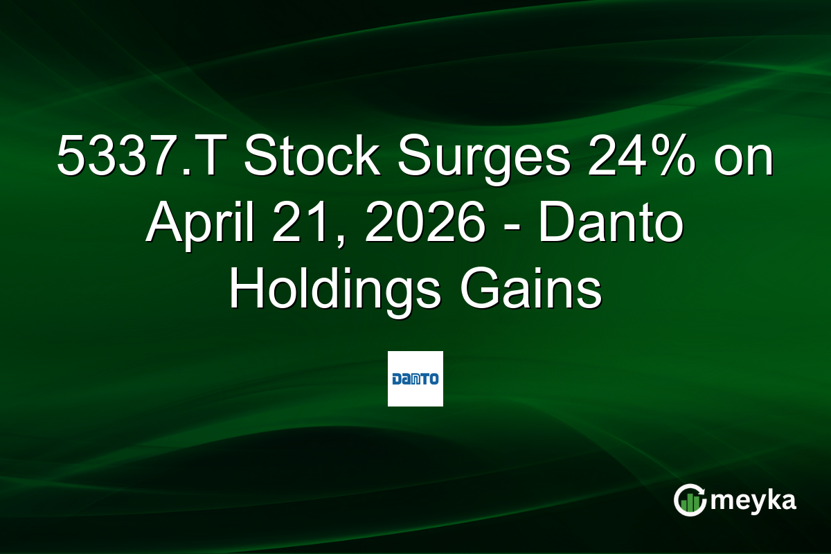 5337.T Stock Surges 24% on April 21, 2026 – Danto Holdings Gains