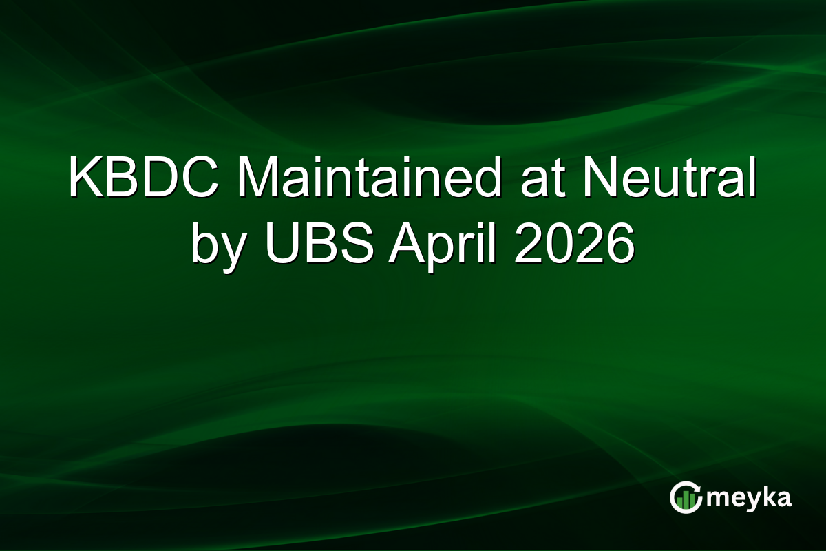 KBDC Maintained at Neutral by UBS April 2026