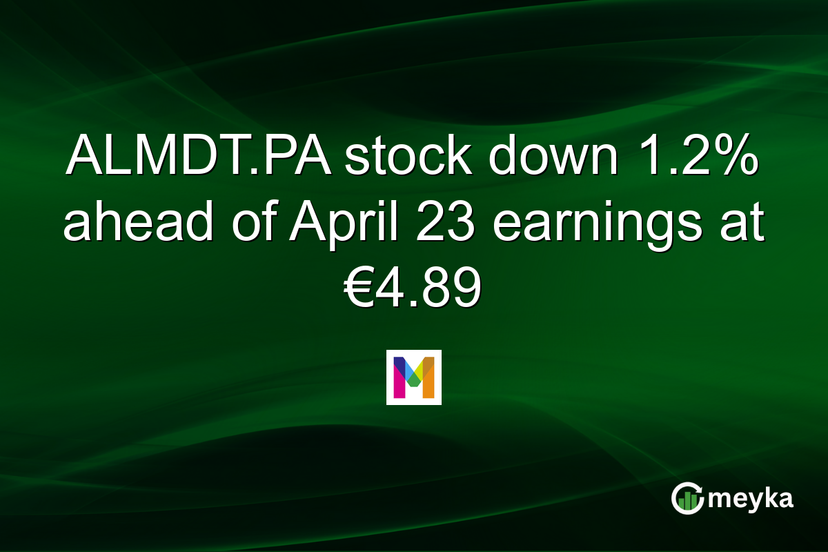 ALMDT.PA stock down 1.2% ahead of April 23 earnings at €4.89