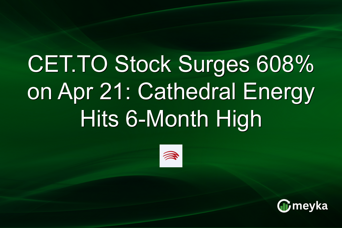 CET.TO Stock Surges 608% on Apr 21: Cathedral Energy Hits 6-Month High