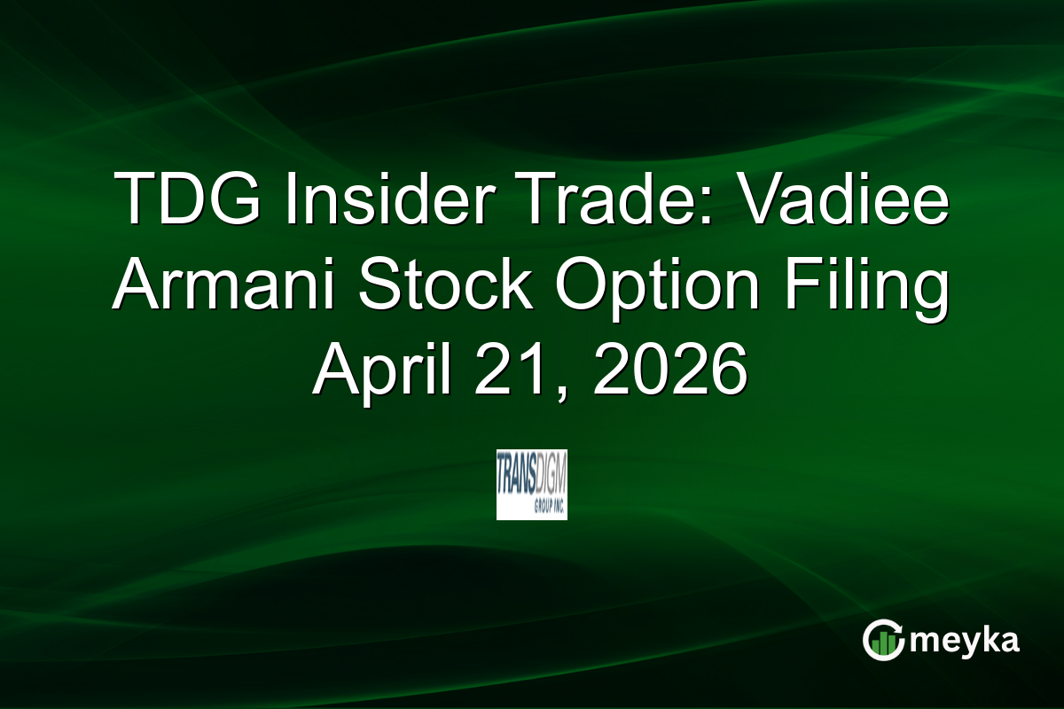 TDG Insider Trade: Vadiee Armani Stock Option Filing April 21, 2026