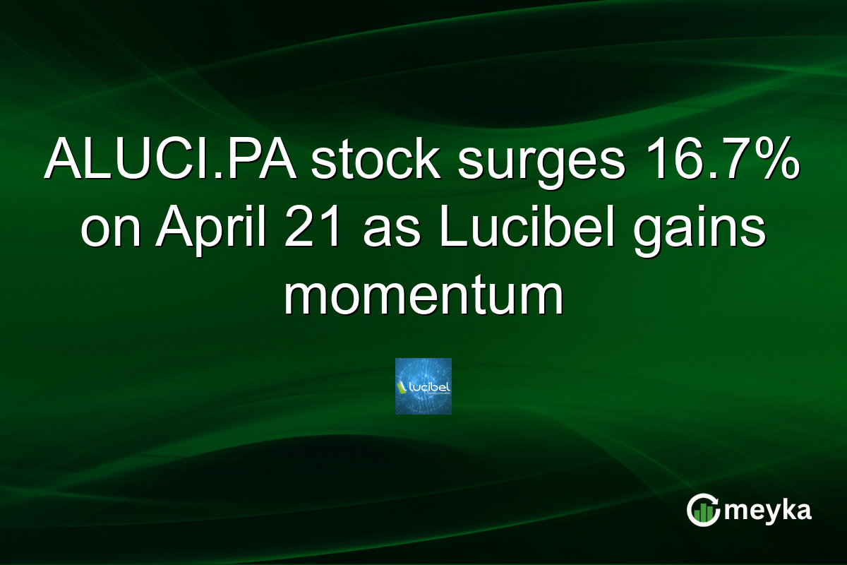 ALUCI.PA stock surges 16.7% on April 21 as Lucibel gains momentum