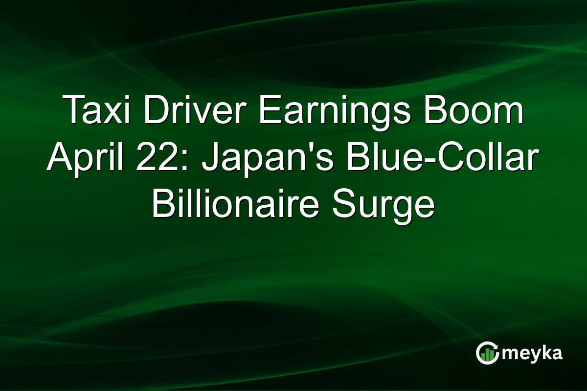 Taxi Driver Earnings Boom April 22: Japan’s Blue-Collar Billionaire Surge