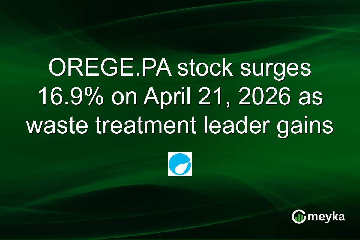 OREGE.PA stock surges 16.9% on April 21, 2026 as waste treatment leader gains