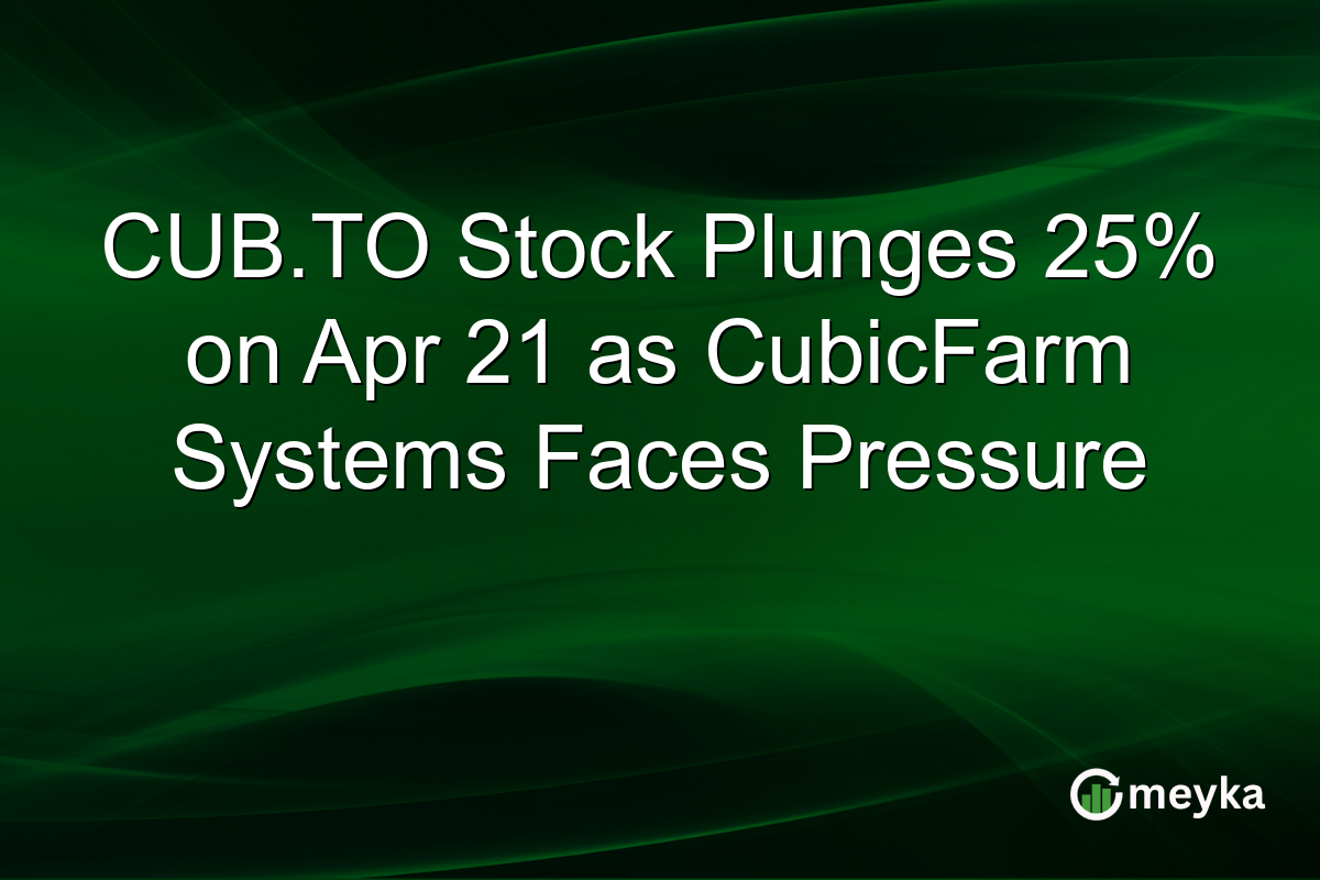 CUB.TO Stock Plunges 25% on Apr 21 as CubicFarm Systems Faces Pressure