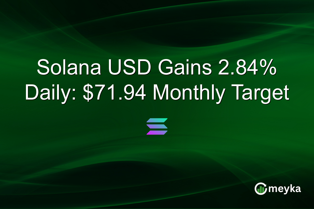 Solana USD Gains 2.84% Daily: $71.94 Monthly Target
