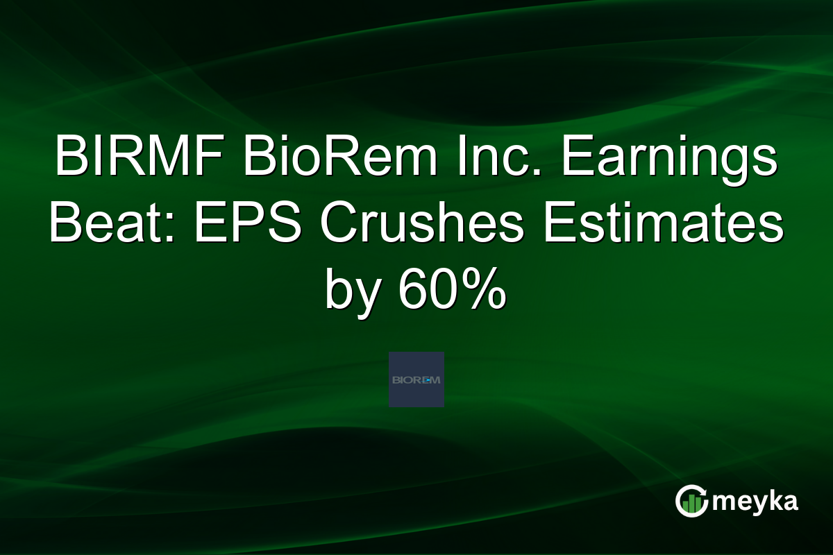 BIRMF BioRem Inc. Earnings Beat: EPS Crushes Estimates by 60%