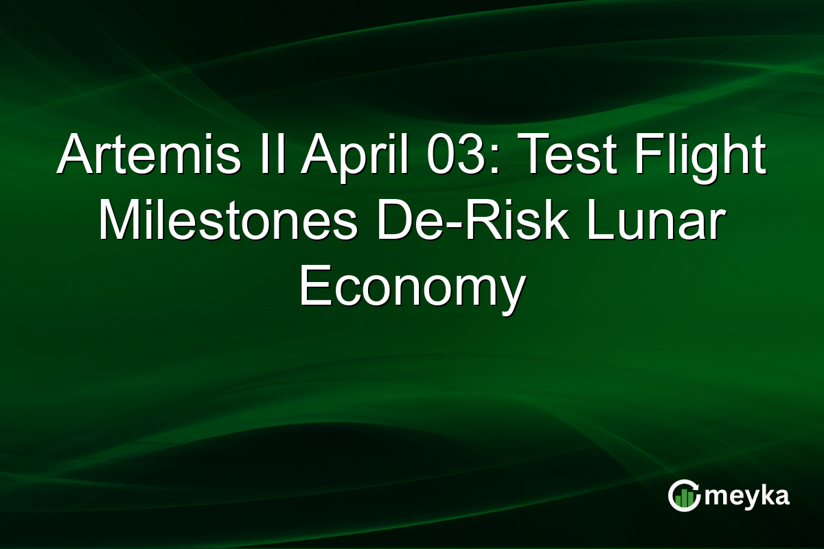 Artemis II April 03: Test Flight Milestones De-Risk Lunar Economy