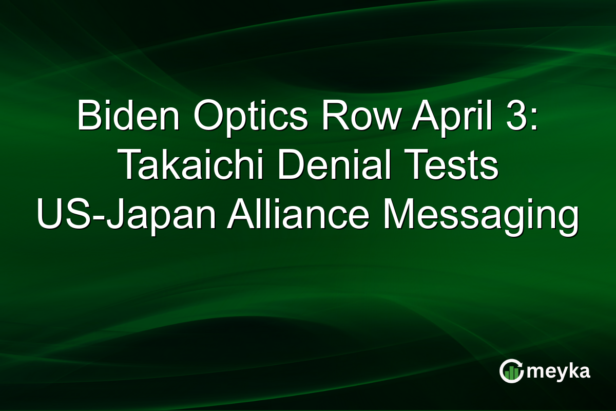 Biden Optics Row April 3: Takaichi Denial Tests US-Japan Alliance Messaging