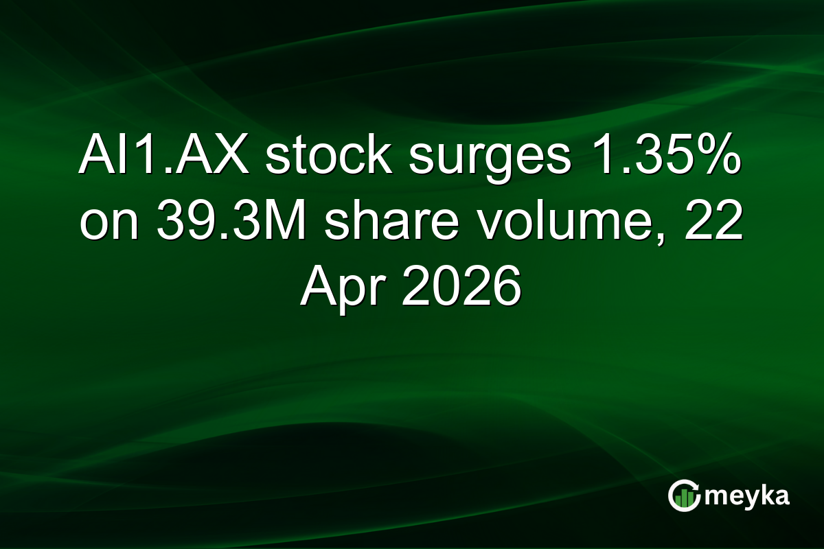 AI1.AX stock surges 1.35% on 39.3M share volume, 22 Apr 2026