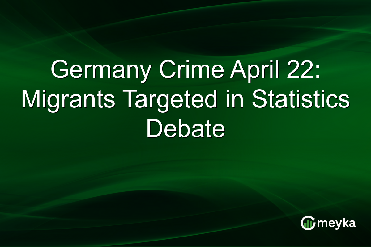 Germany Crime April 22: Migrants Targeted in Statistics Debate