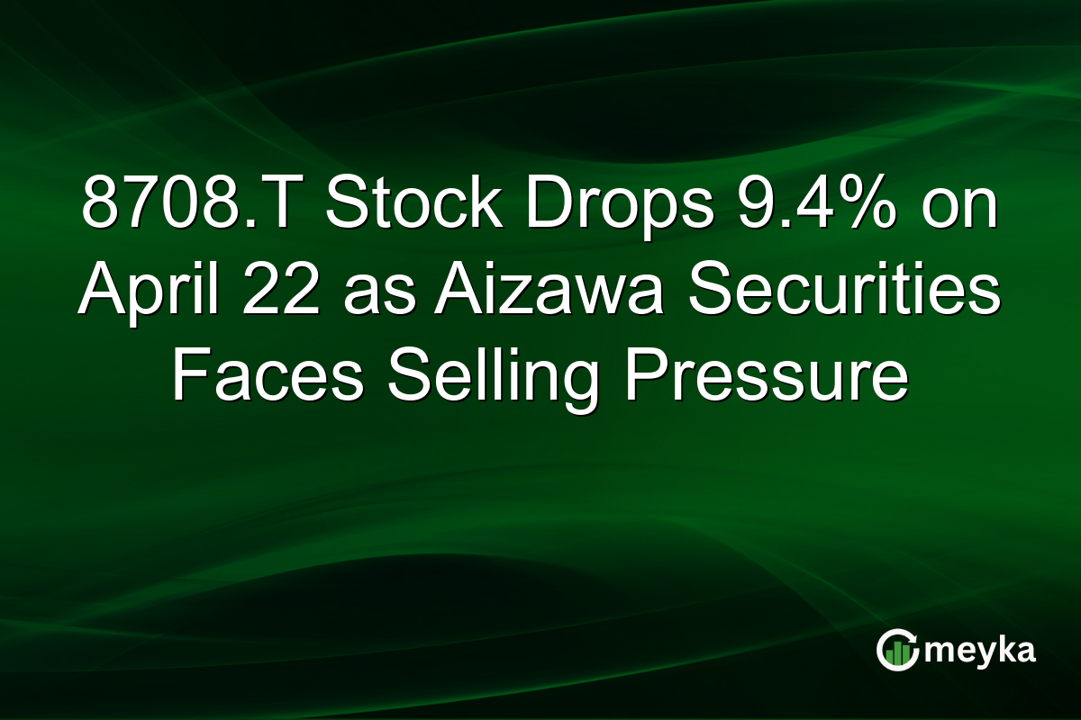 8708.T Stock Drops 9.4% on April 22 as Aizawa Securities Faces Selling Pressure
