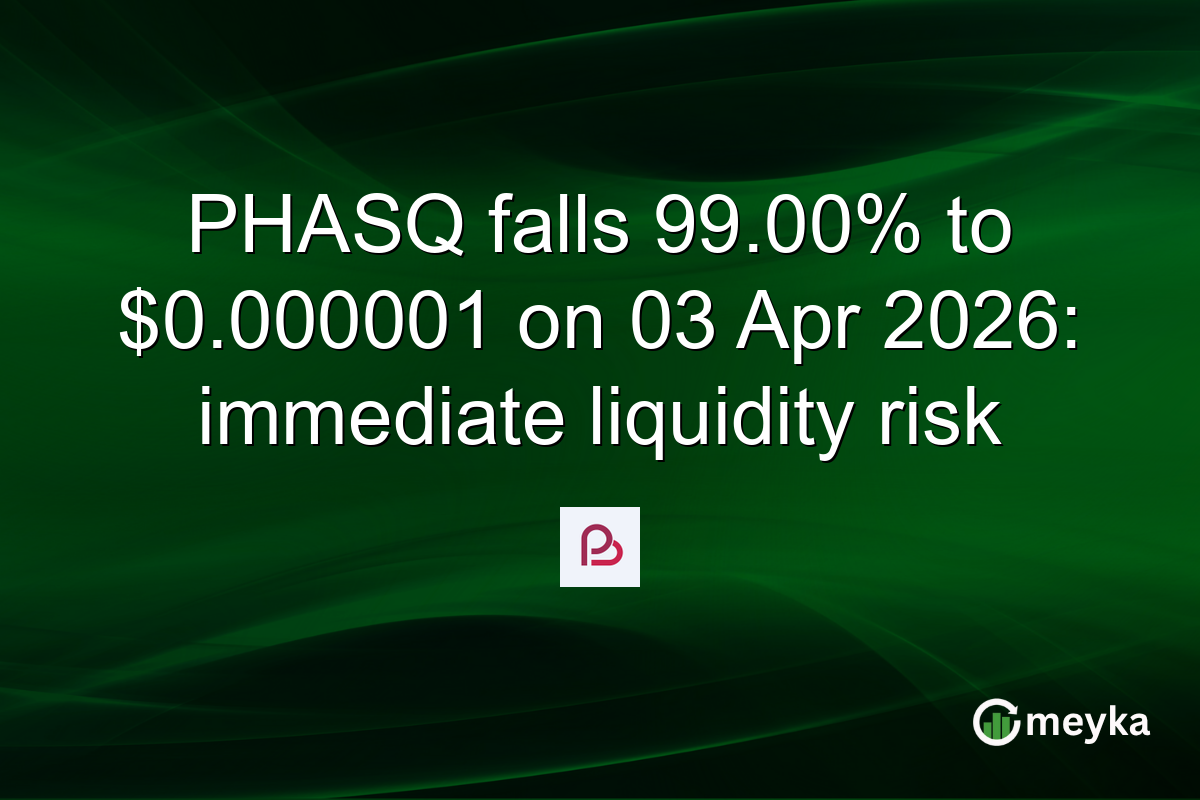 PHASQ falls 99.00% to $0.000001 on 03 Apr 2026: immediate liquidity risk