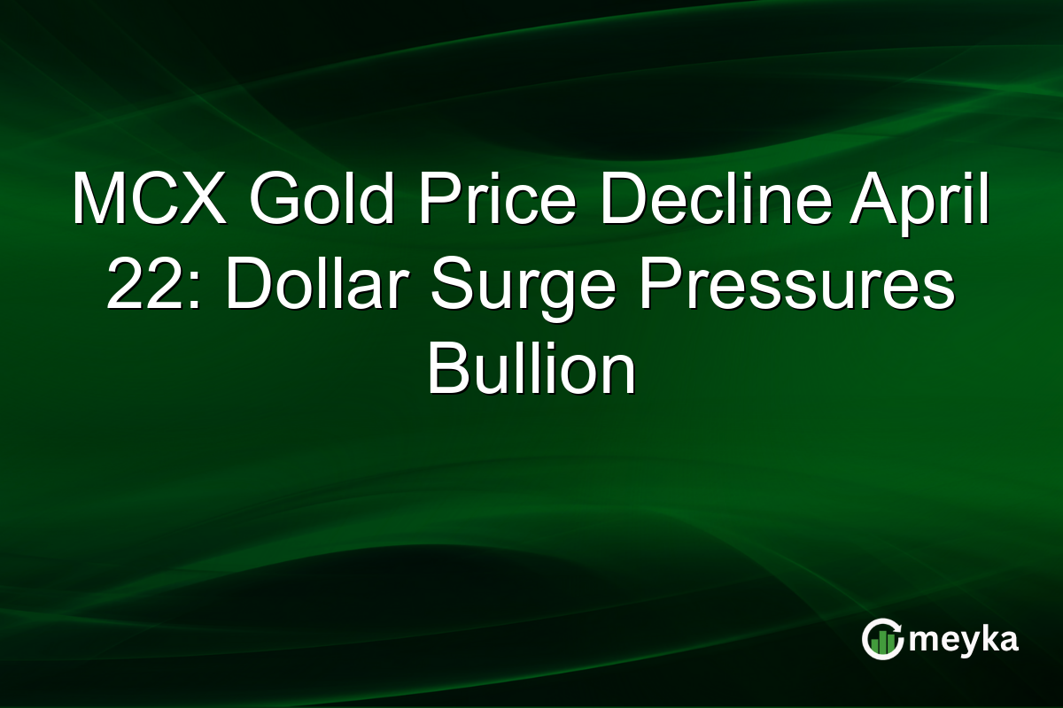 MCX Gold Price Decline April 22: Dollar Surge Pressures Bullion