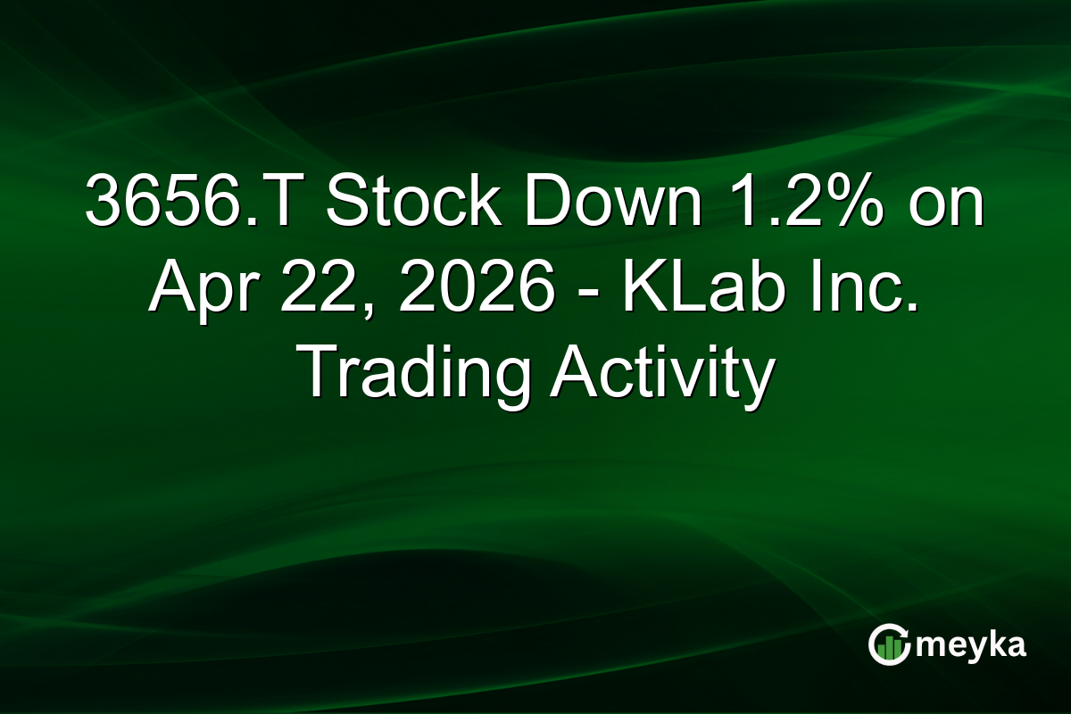 3656.T Stock Down 1.2% on Apr 22, 2026 – KLab Inc. Trading Activity