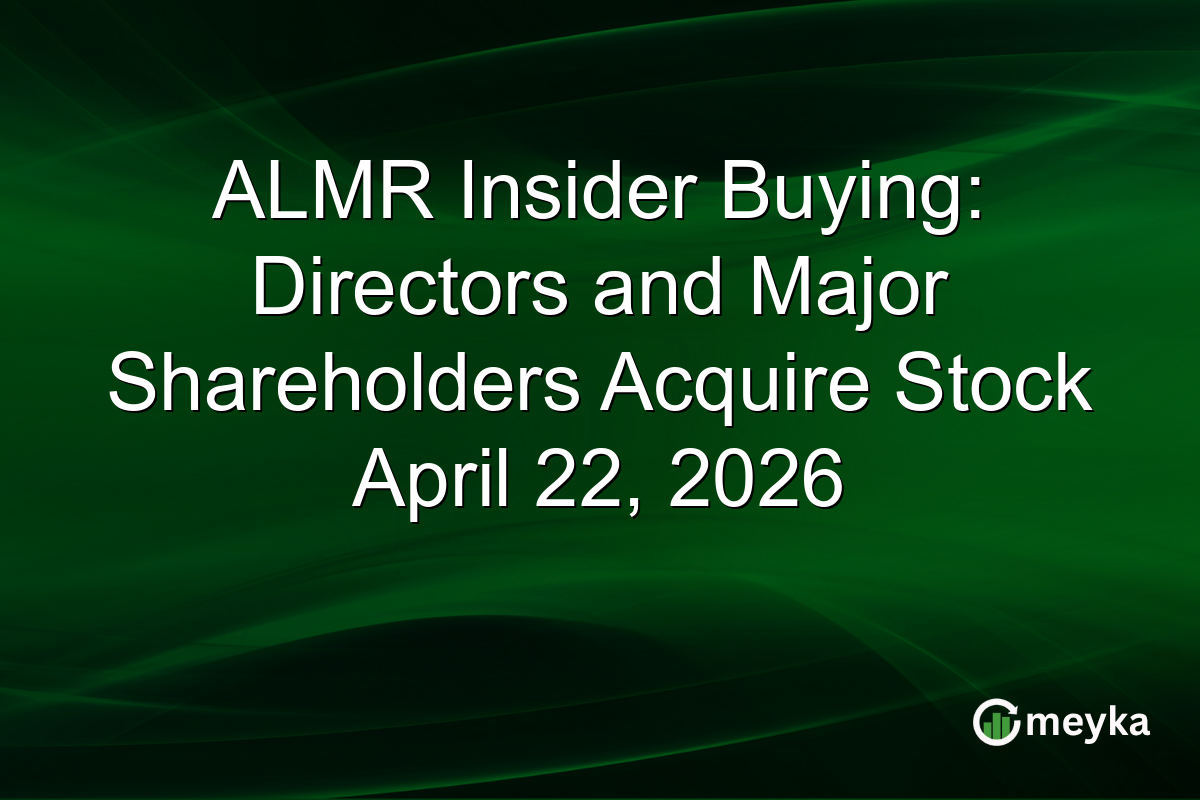 ALMR Insider Buying: Directors and Major Shareholders Acquire Stock April 22, 2026