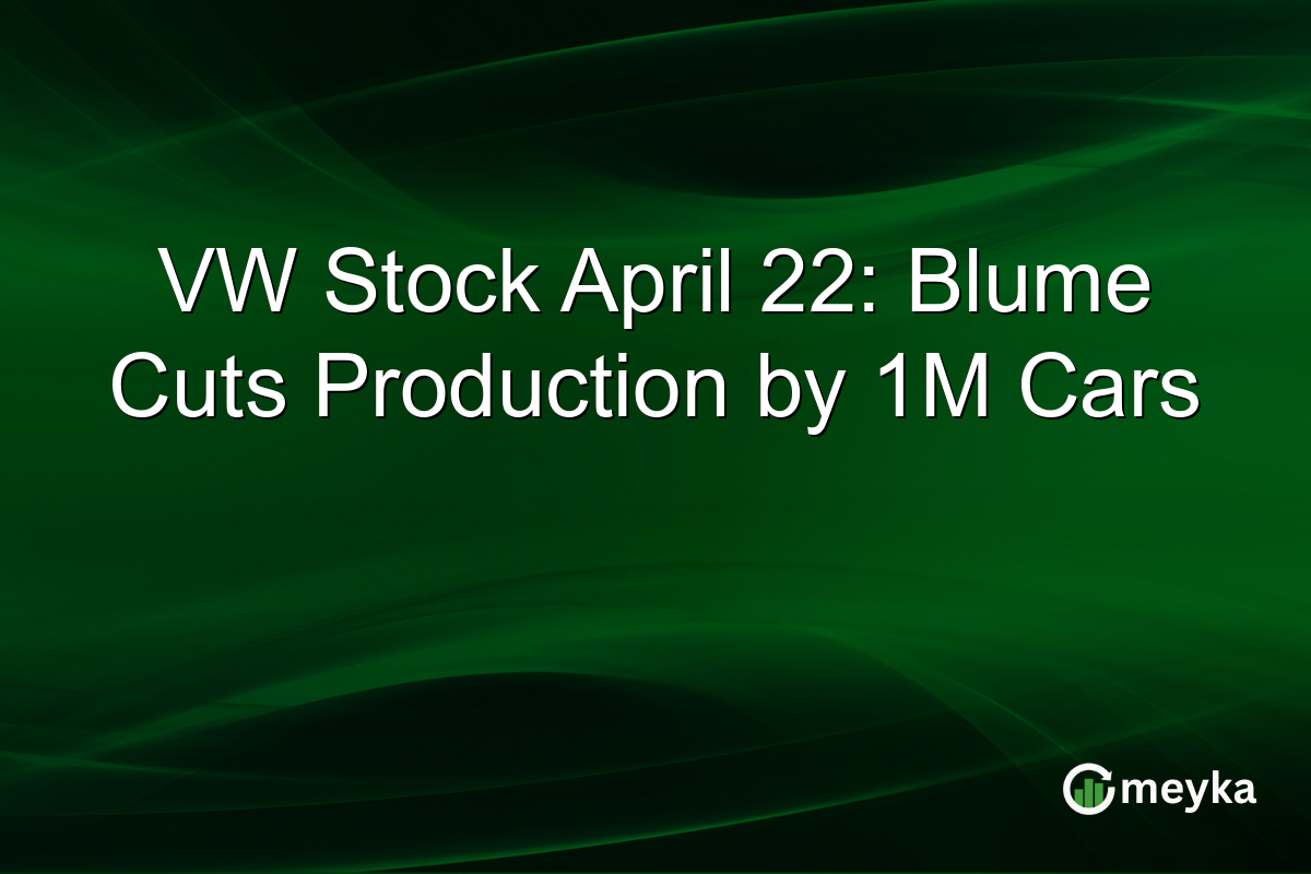 VW Stock April 22: Blume Cuts Production by 1M Cars