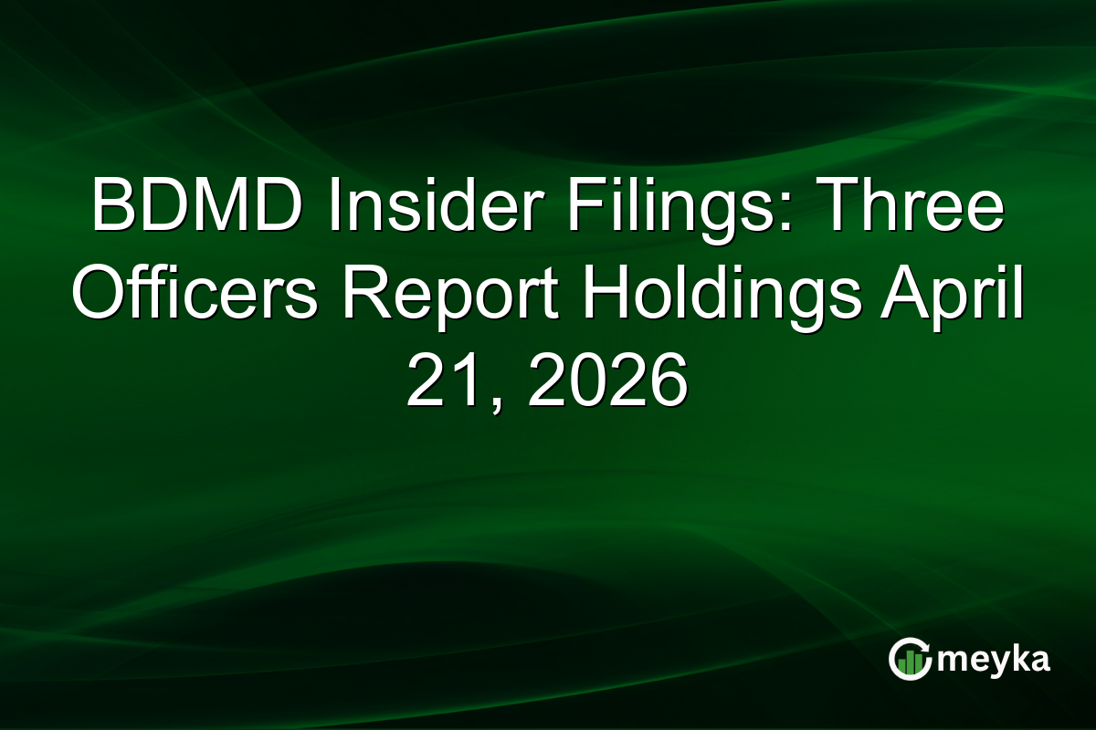 BDMD Insider Filings: Three Officers Report Holdings April 21, 2026