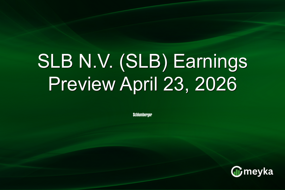 SLB N.V. (SLB) Earnings Preview April 23, 2026