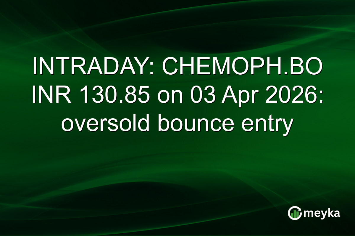 INTRADAY: CHEMOPH.BO INR 130.85 on 03 Apr 2026: oversold bounce entry