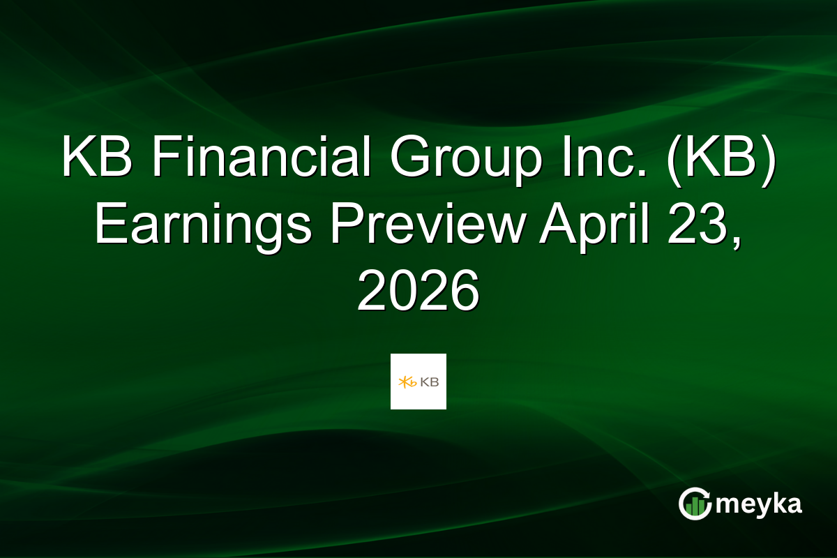 KB Financial Group Inc. (KB) Earnings Preview April 23, 2026