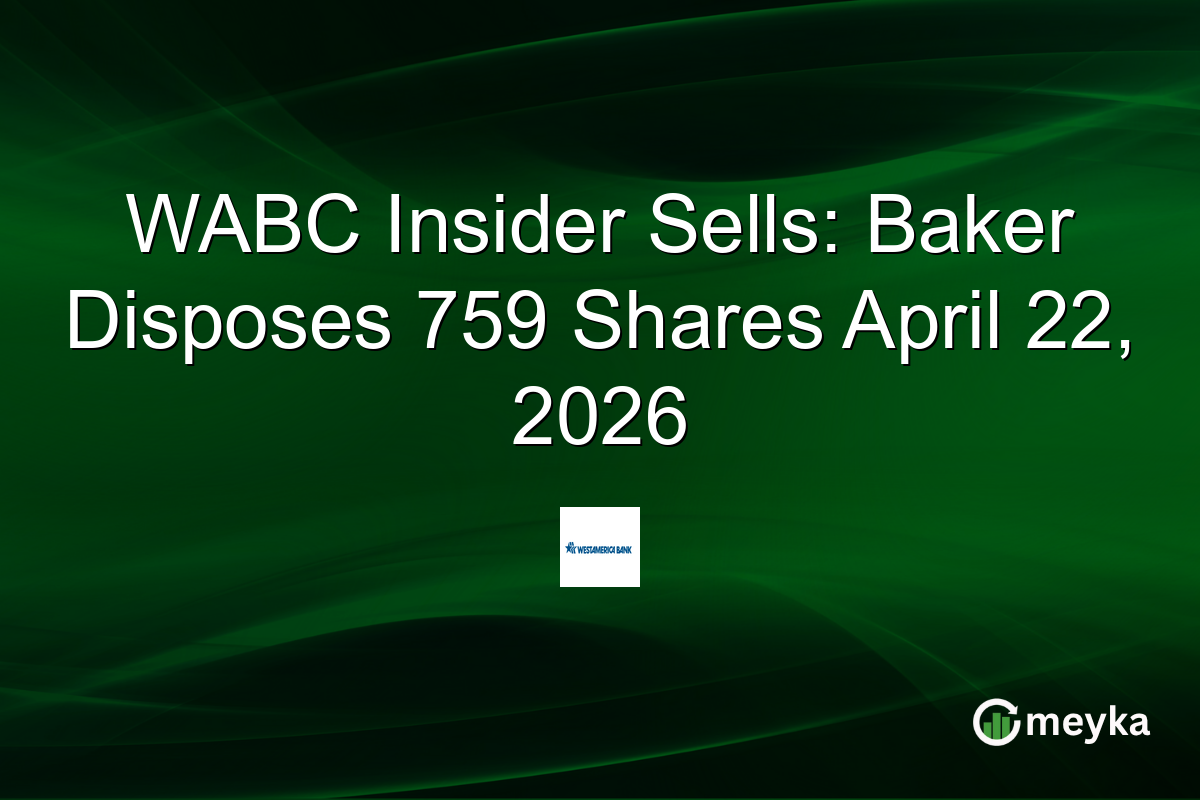 WABC Insider Sells: Baker Disposes 759 Shares April 22, 2026