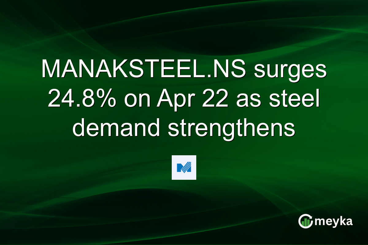 MANAKSTEEL.NS surges 24.8% on Apr 22 as steel demand strengthens