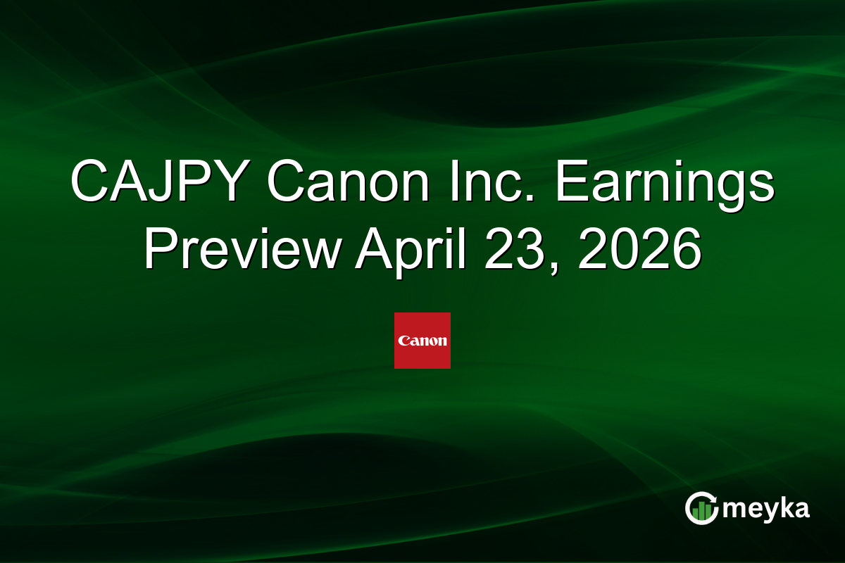 CAJPY Canon Inc. Earnings Preview April 23, 2026