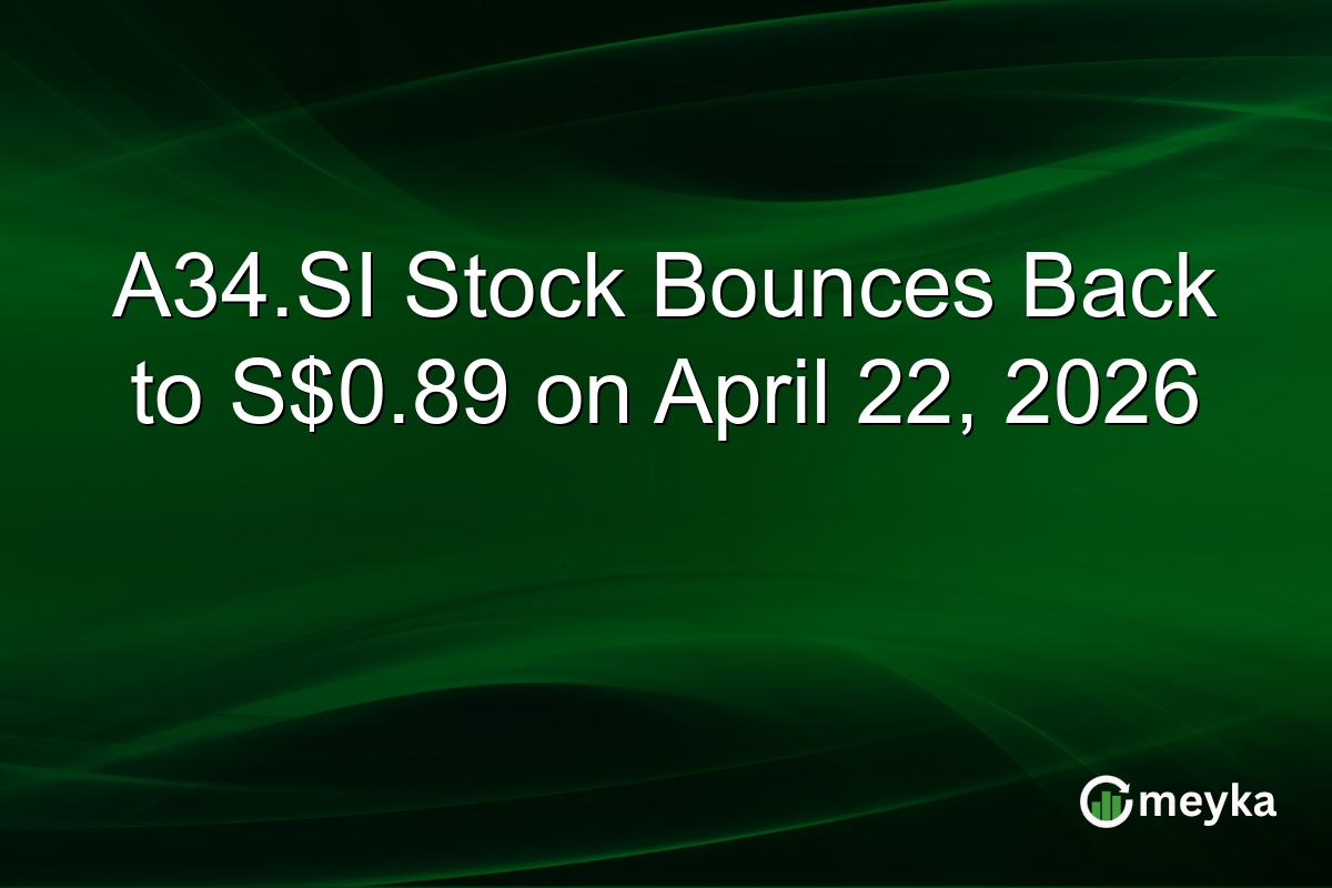 A34.SI Stock Bounces Back to S$0.89 on April 22, 2026