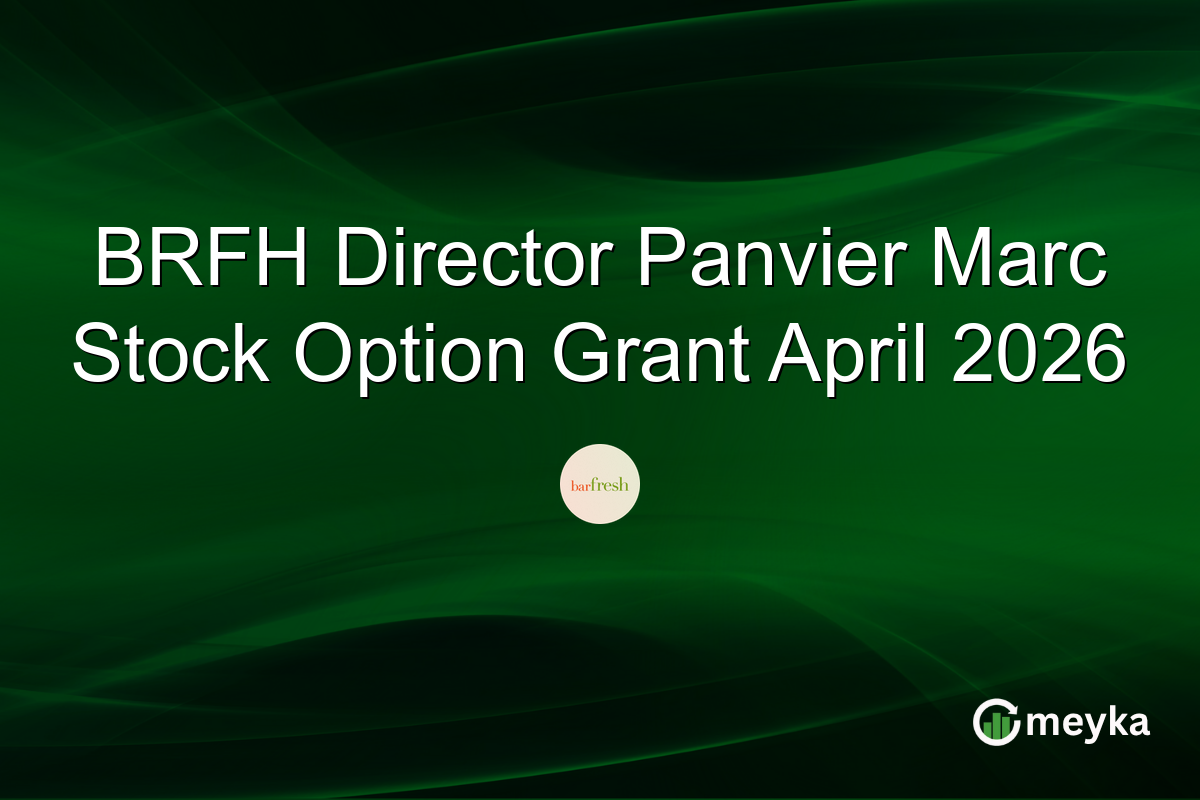 BRFH Director Panvier Marc Stock Option Grant April 2026