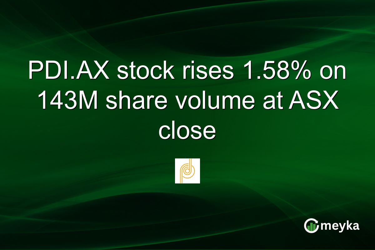 PDI.AX stock rises 1.58% on 143M share volume at ASX close