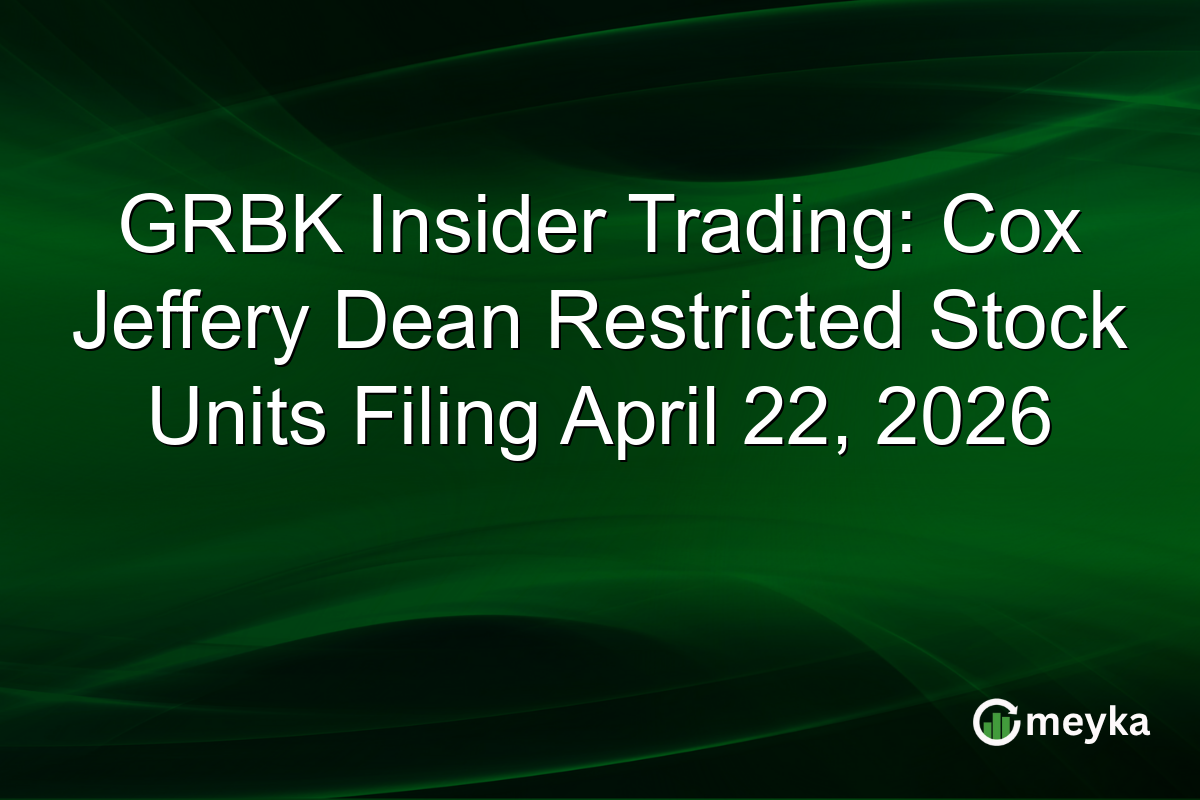 GRBK Insider Trading: Cox Jeffery Dean Restricted Stock Units Filing April 22, 2026