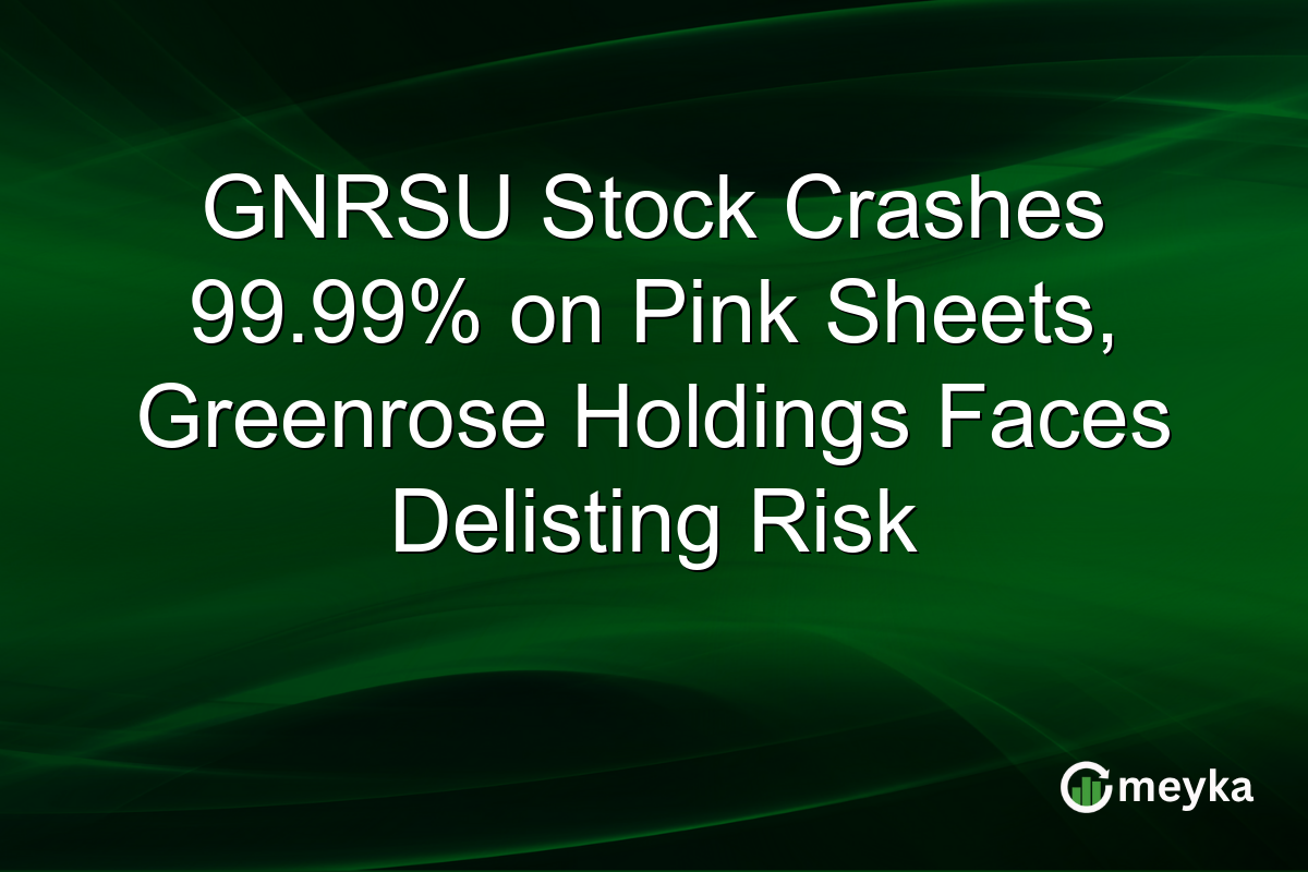 GNRSU Stock Crashes 99.99% on Pink Sheets, Greenrose Holdings Faces Delisting Risk