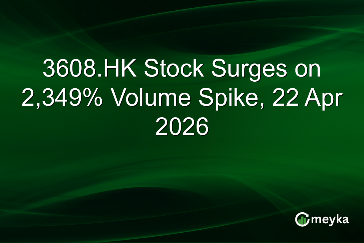 3608.HK Stock Surges on 2,349% Volume Spike, 22 Apr 2026