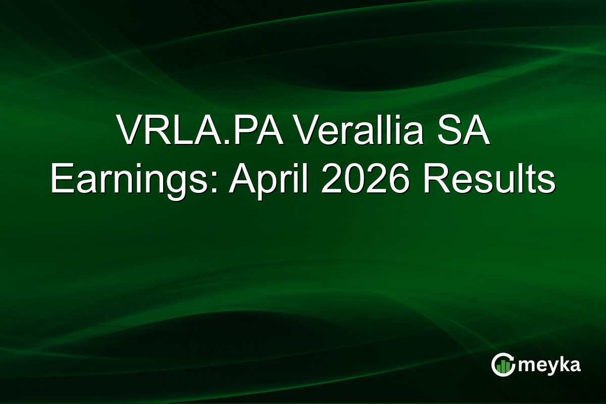 VRLA.PA Verallia SA Earnings: April 2026 Results