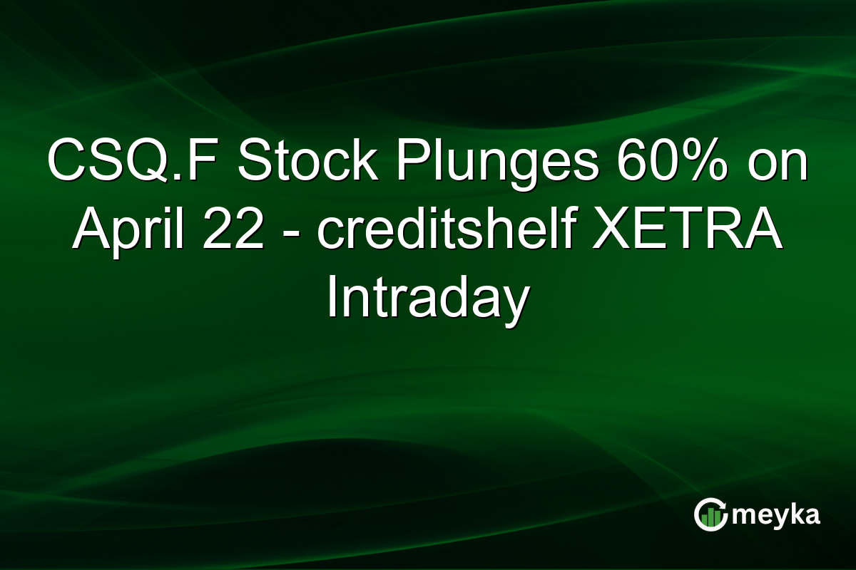 CSQ.F Stock Plunges 60% on April 22 – creditshelf XETRA Intraday