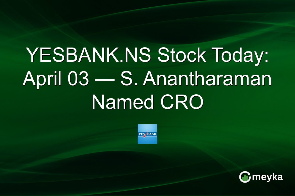 YESBANK.NS Stock Today: April 03 — S. Anantharaman Named CRO