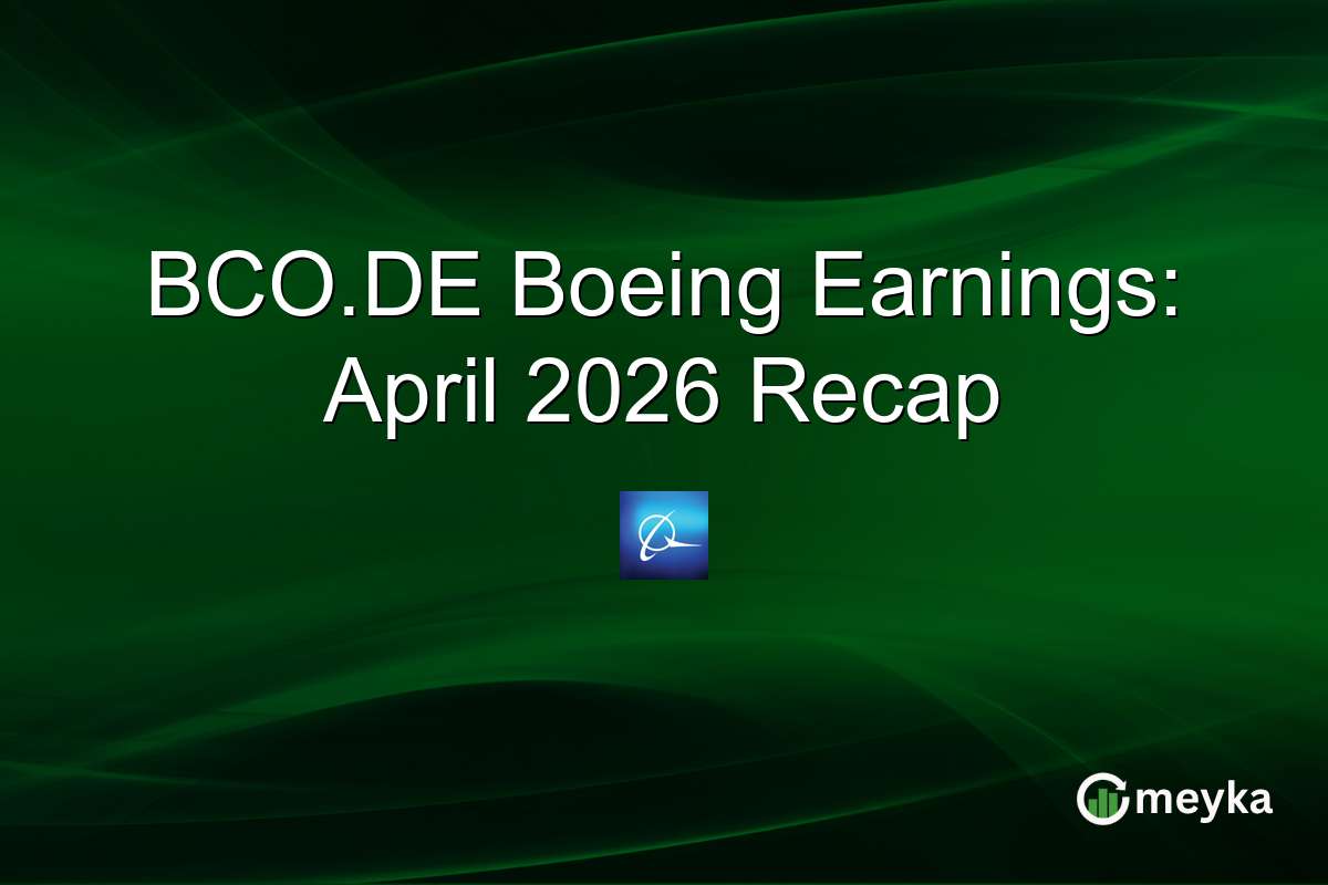BCO.DE Boeing Earnings: April 2026 Recap