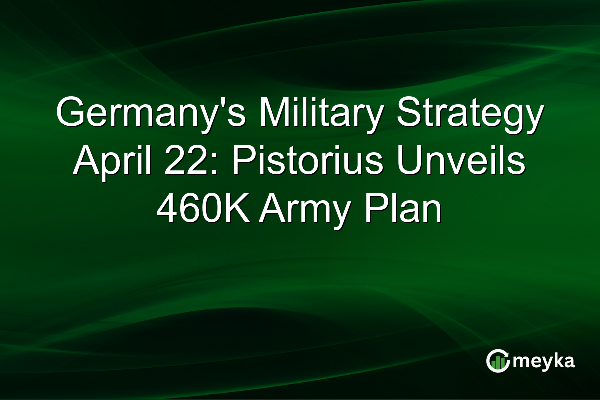 Germany’s Military Strategy April 22: Pistorius Unveils 460K Army Plan