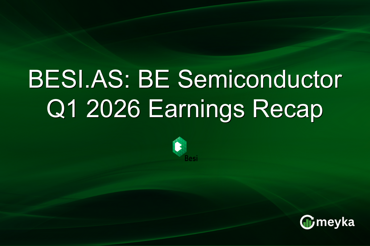 BESI.AS: BE Semiconductor Q1 2026 Earnings Recap
